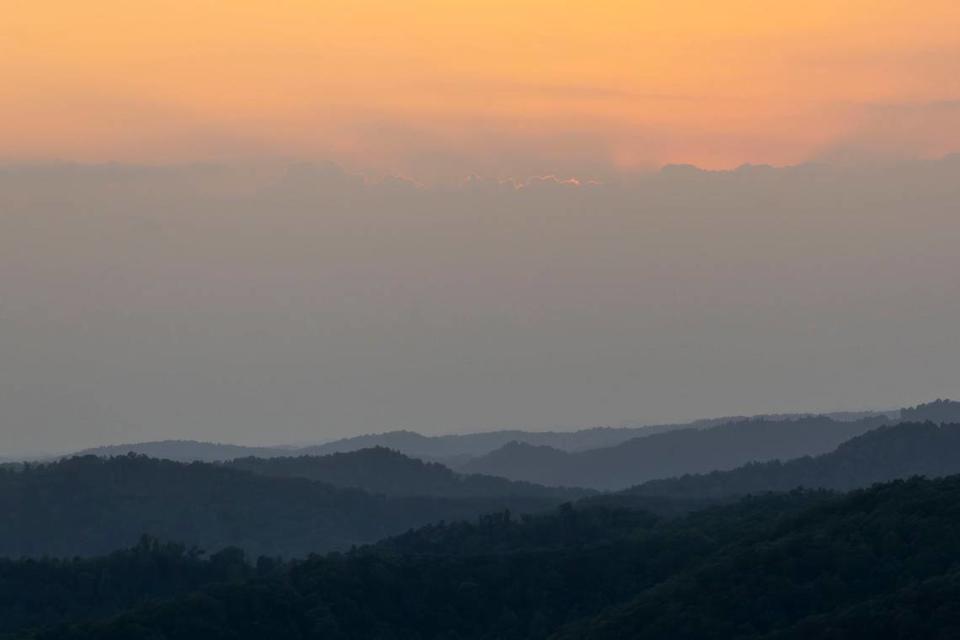 The sun sets over Kingdom Come State Park near Cumberland.