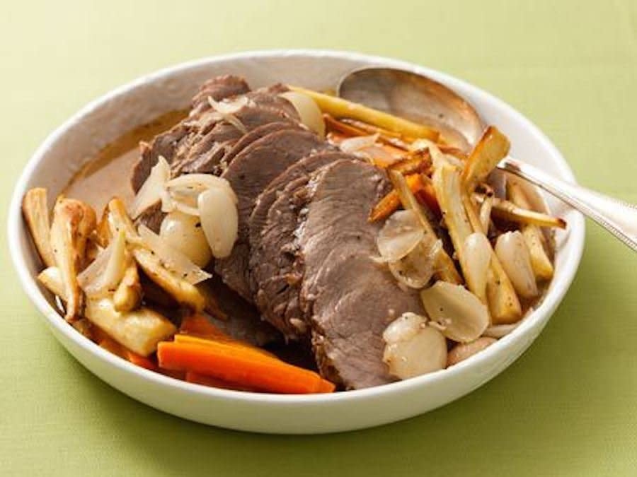 <strong>Get the <a href="http://www.huffingtonpost.com/2011/10/27/spice-rubbed-brisket-with_n_1057509.html">Spice-Rubbed Brisket With Roasted Carrots & Parsnips</a> recipe from Ruth Cousineau</strong>