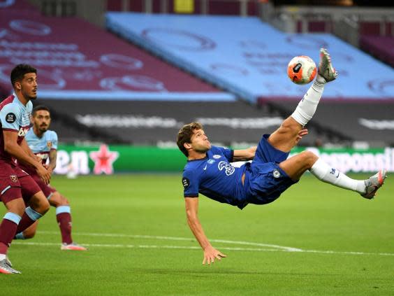 Marcos Alonso in action at West Ham (Getty)