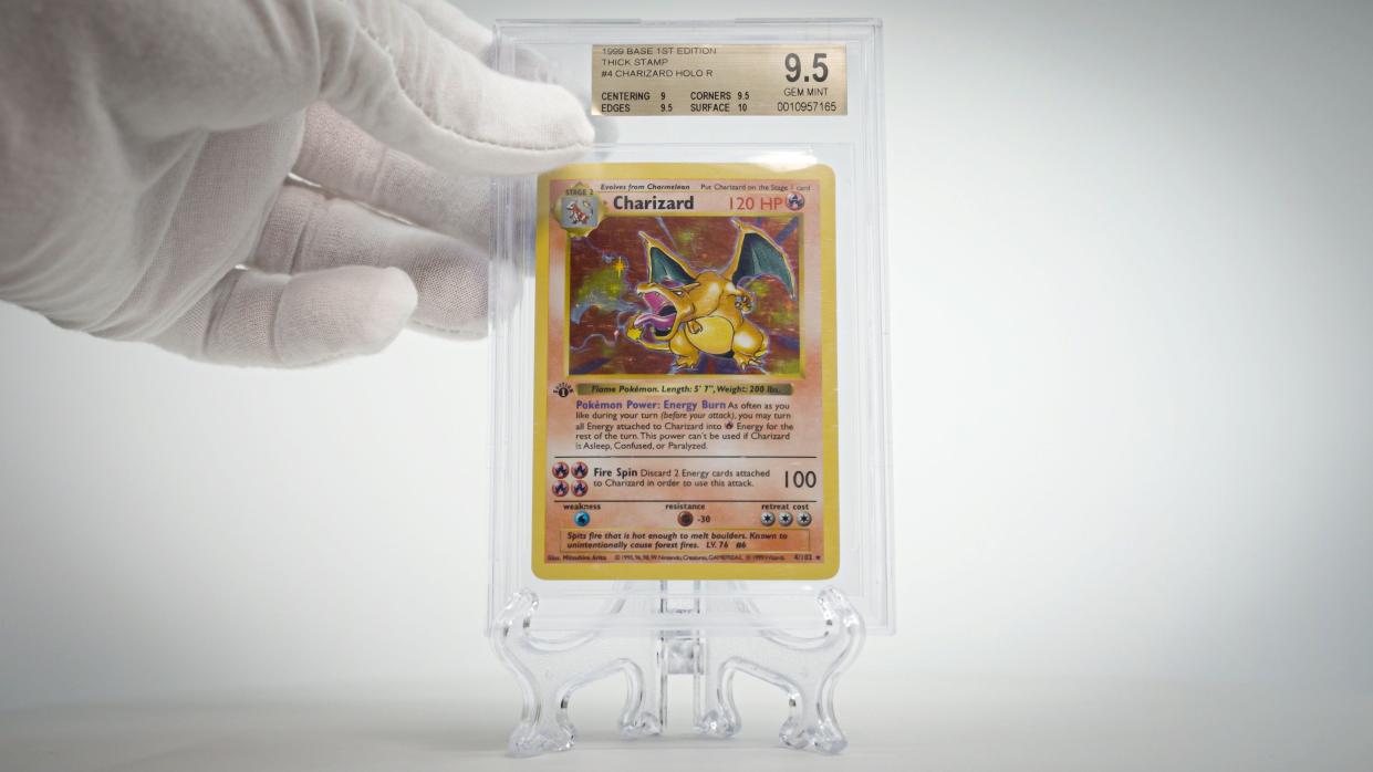 Cards featuring the dragon-like Charizard character are among the most valuable in the Pokemon game world.