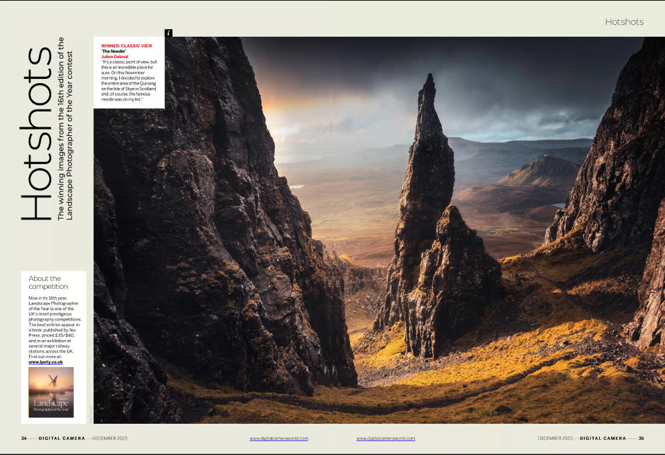 Image of opening spread of hotshots article in Digital Camera magazine issue 275