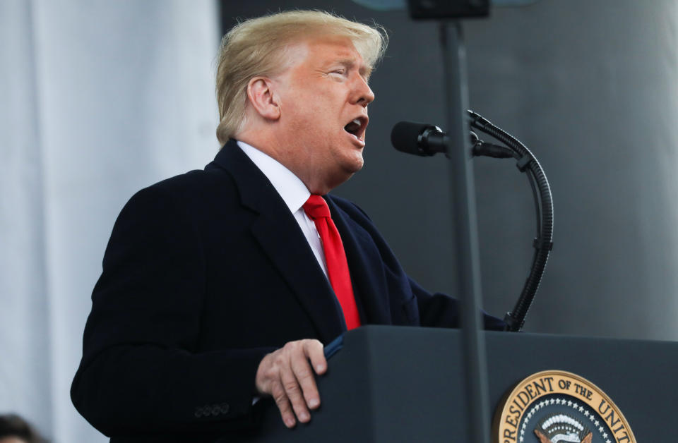 U.S. President Trump addresses the 47th annual March for Life in Washington