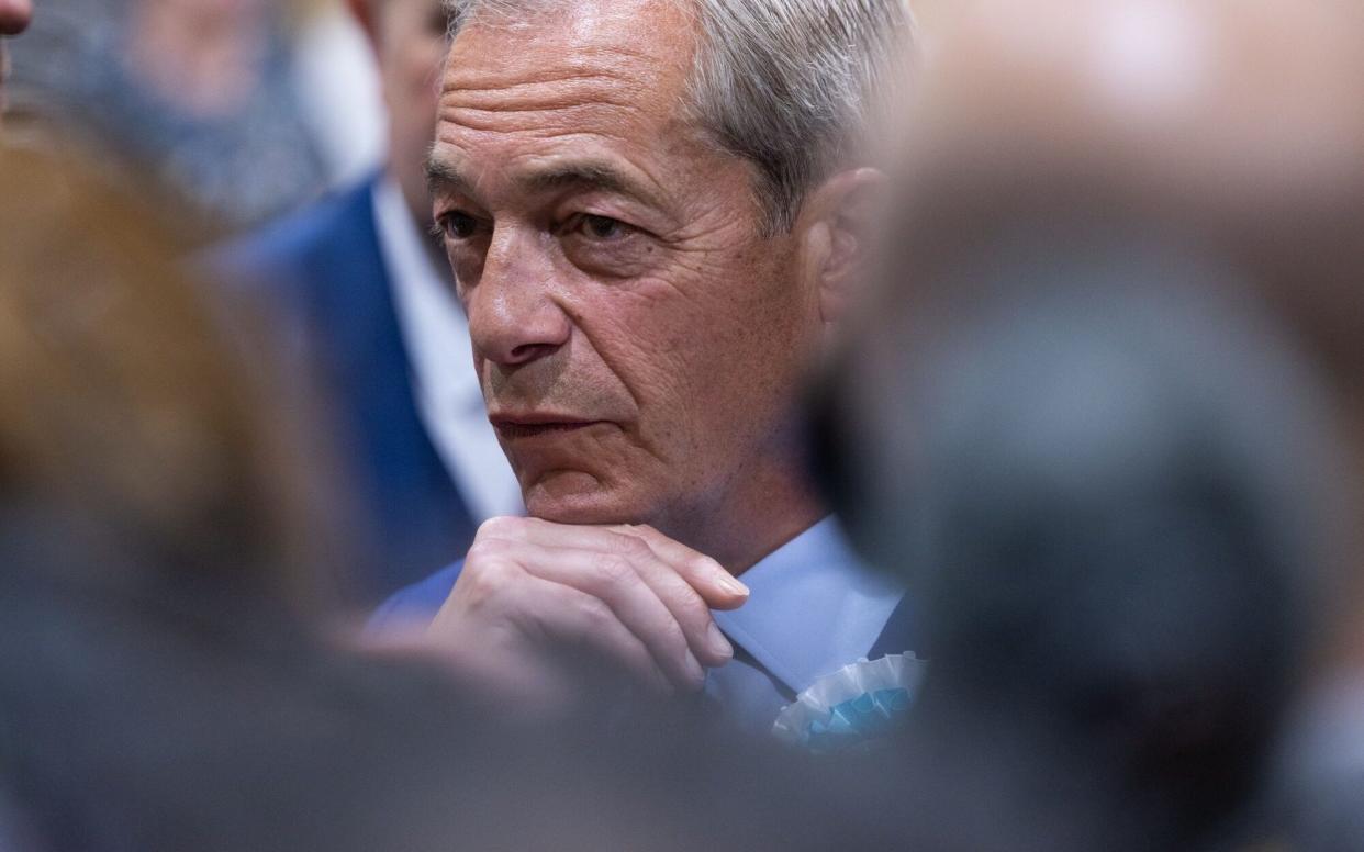 Nigel Farage at the count for the Clacton-on-Sea constituency