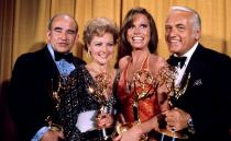 <p>In 1976, Betty won her second Emmy for Best Supporting Actress on <em>The Mary Tyler Moore Show</em>. The hit TV show scooped up a number of accolades at the 28th annual awards show. </p>