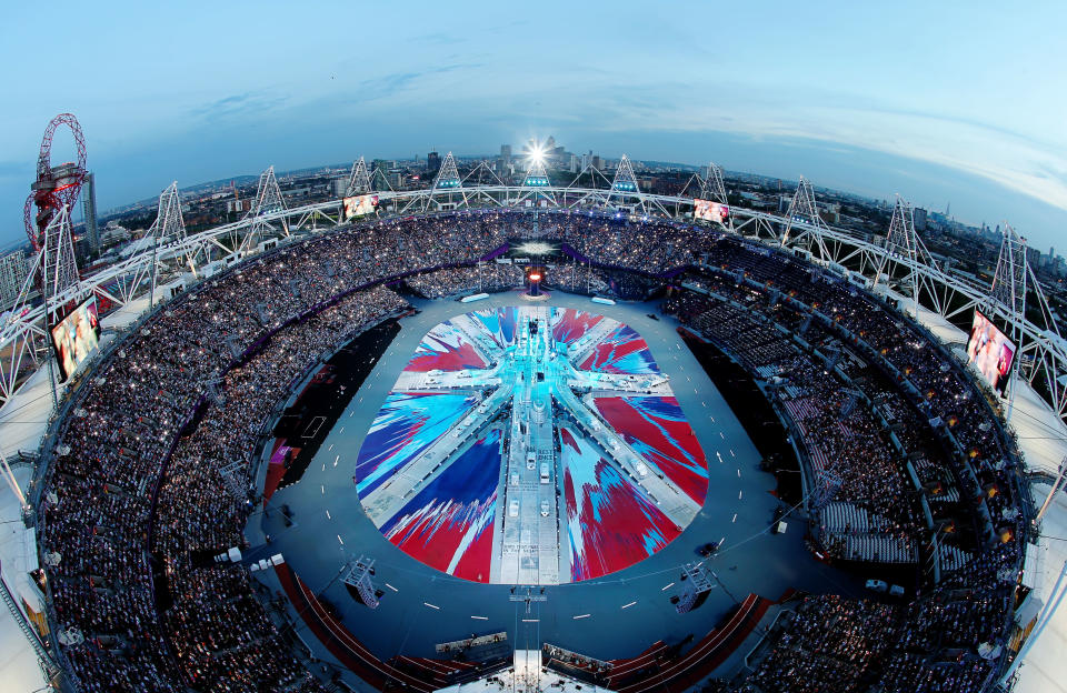 A general view of the stadium during the Closing Ceremony on Day 16 of the London 2012 Olympic Games at Olympic Stadium on August 12, 2012 in London, England. (Photo by Rob Carr/Getty Images)