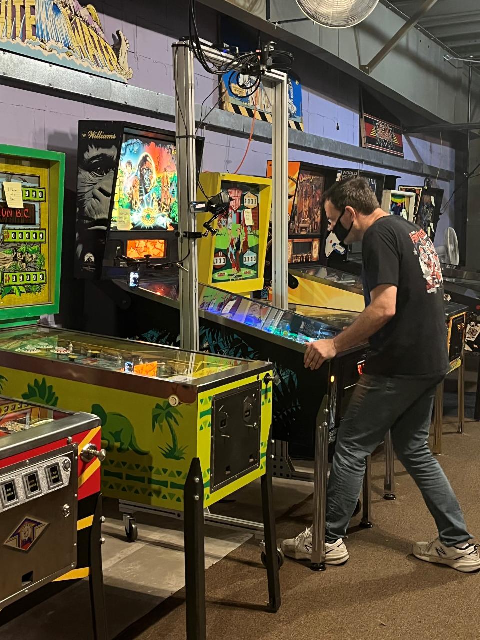 Former WINK News weatherman Eric Stone competes during the 2022 IFPA World Pinball Championship in Fort Myers.