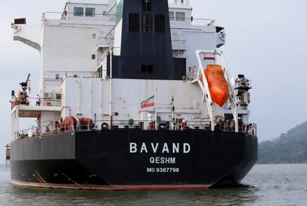 The Iranian vessel Bavand is seen near the port of Paranagua