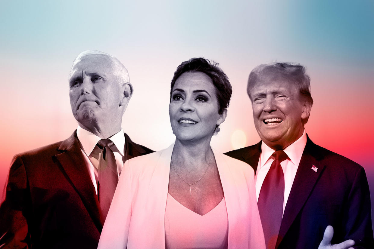 Mike Pence, Kari Lake and Donald Trump Photo illustration by Salon/Getty Images