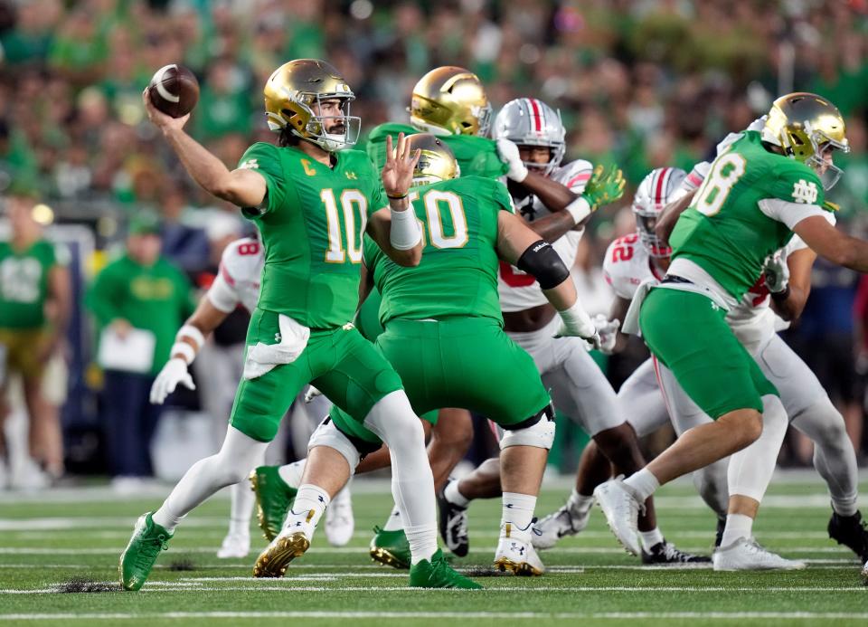 Sam Hartman and the Notre Dame offense scored just 14 points against Ohio State after coming into the game averaging 46.0 a contest.
