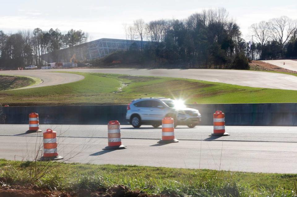 In this file photo, a car passes by the new Exit 81 interchange off I-77 in Rock Hill. The new exit is set to open soon.