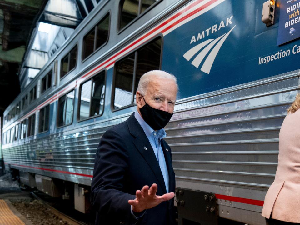 AP President Joe Biden Amtrak Train Boarding