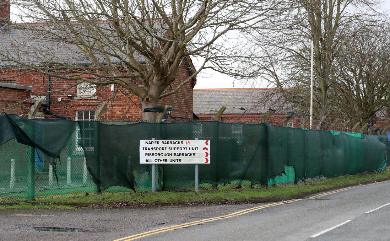 Napier Barracks in Folkestone, Kent, which is being used by the government to house people seeking asylum in the UK and is currently undergoing an inspection of the living conditions. Picture date: Thursday February 18, 2021. (Photo by Gareth Fuller/PA Images via Getty Images)