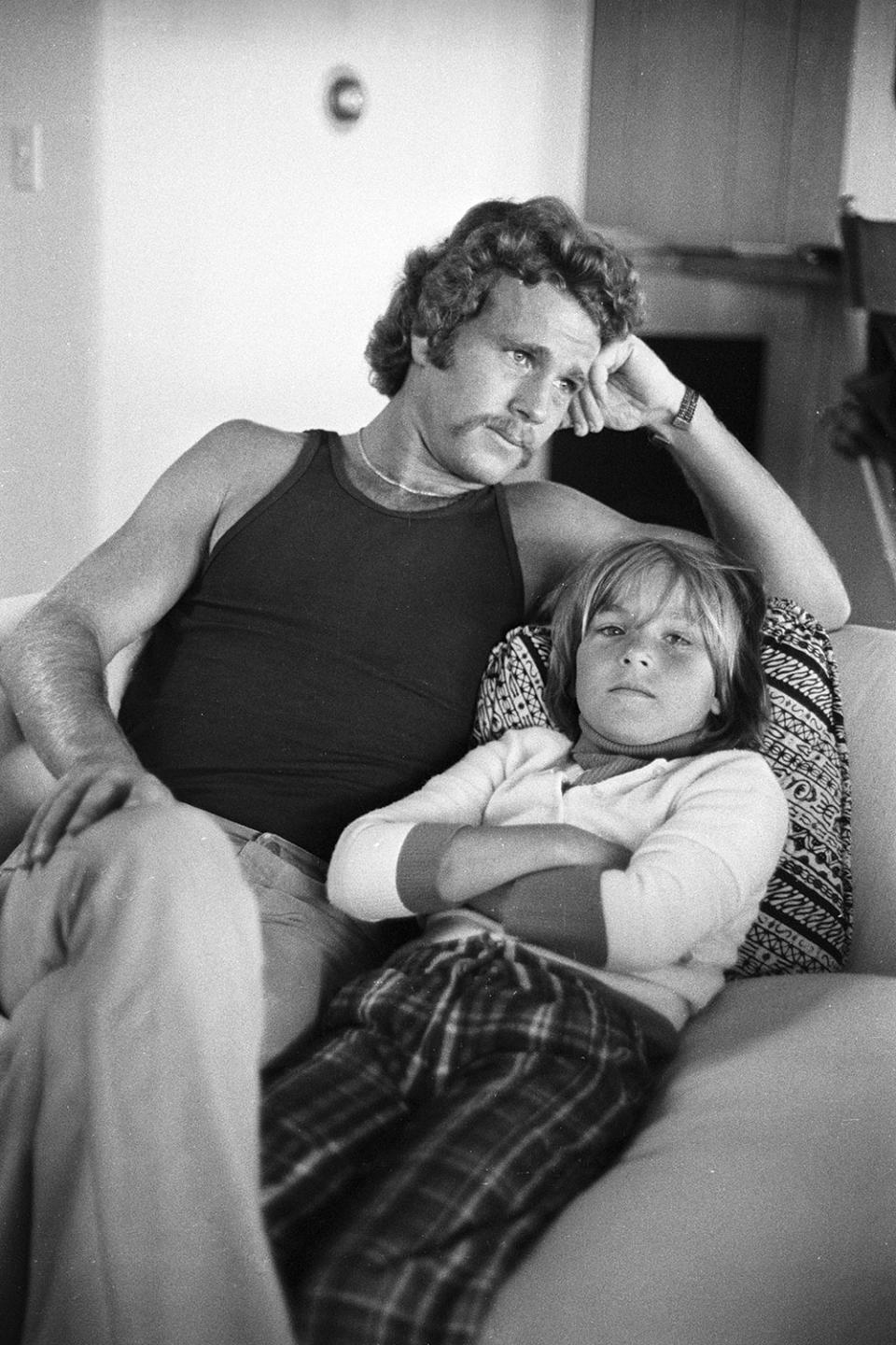 O’Neal posed with father, Ryan, for a 1973 Women’s Wear Daily piece.