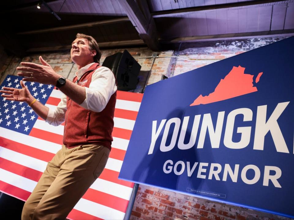 Republican Glenn Youngkin on the trail in the Virginia gubernatorial campaign (Getty Images)