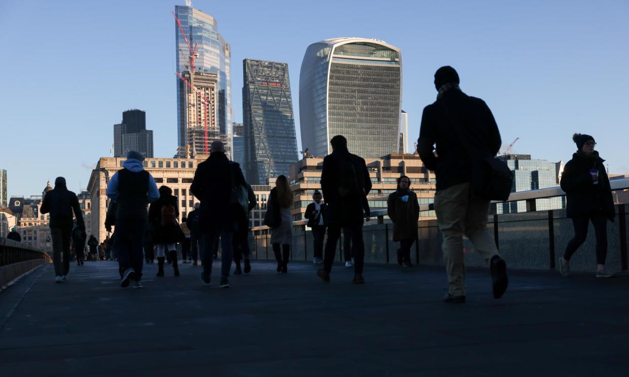 <span>Workers in central London spend 2.7 days a week in the office on average, the survey found.</span><span>Photograph: Bloomberg/Getty Images</span>