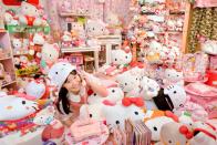 Asako Kanda's collection of 4,519 different Hello Kitty items is featured in the new Guinness World Records 2013 book. The Japanese woman's house is filled with Hello Kitty items, such as Hello Kitty frying pan, Hello Kitty electric fan and Hello Kitty toilet seat (Picture: Shinsuke Kamioka/Guinness World Records)