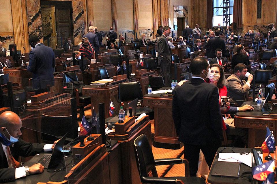 Louisiana lawmakers convene in the House of Representatives.