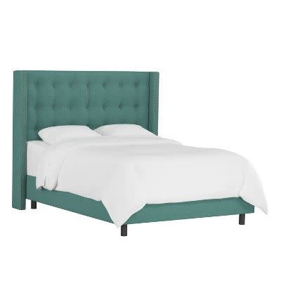 Threshold Nail Button Tufted Wingback Bed