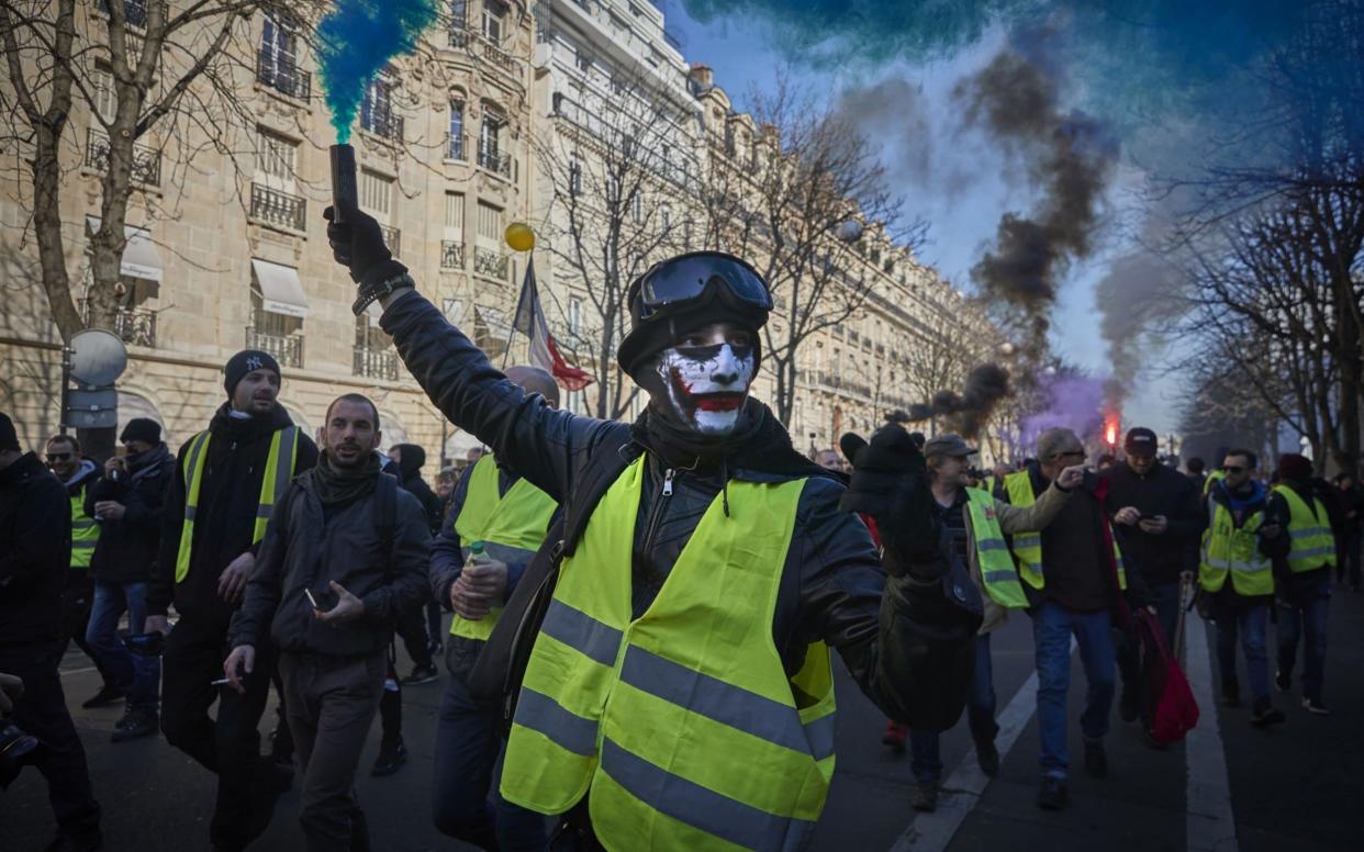 The gilets jaunes at first had the approval of an overwhelming majority of the public, but the tide is turning after three months of violent protests - Getty Images Europe