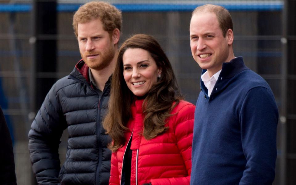 harry The Duke and Duchess of Cambridge with Prince Harry in 2017kate william - Mark Cuthbert/UK Press via Getty Images