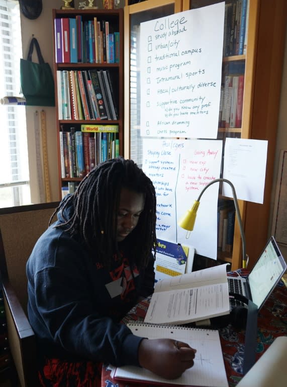 Zion, 17, one of a growing number of homeschooled African-American children, takes courses at a science, technology and math-focused program for homeschoolers