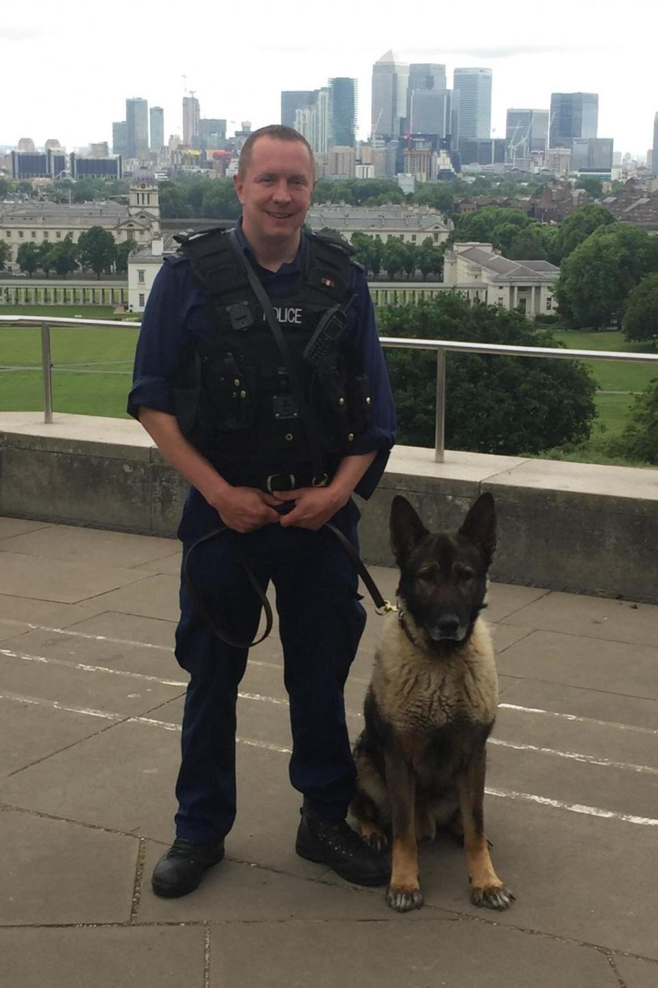 Heroic: PC Dobson with his dog Monty