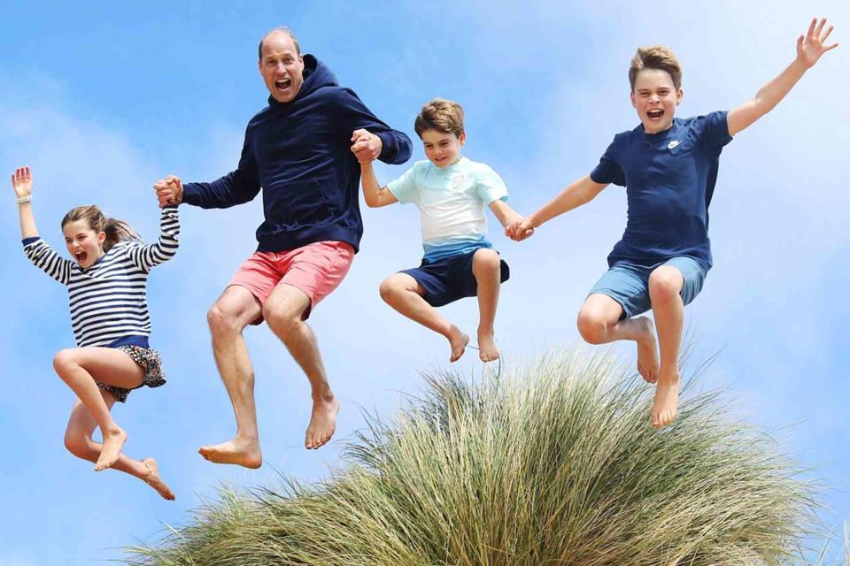 <p>Prince and Princess of Wales/Instagram</p> From left: Princess Charlotte, Prince William, Prince Louis and Prince George in a photo released on June 21, 2024