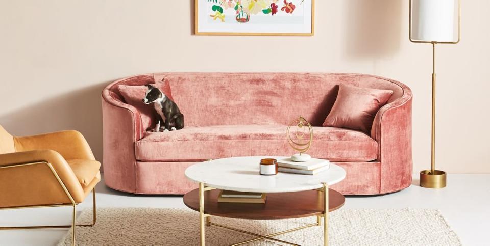 Get it at <a href="https://www.anthropologie.com/shop/vera-sofa?CATEGORY=Custom+Furniture&amp;FABRIC=VE0105&amp;QUANTITY=1&amp;SIZE=0842" target="_blank" rel="noopener noreferrer">Anthropologie</a>, $2,598.&nbsp;