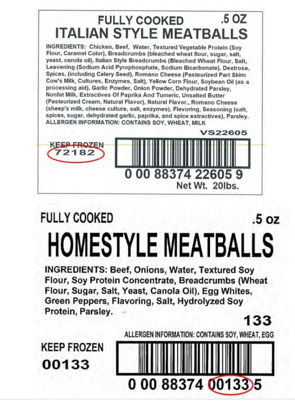The recalled Italian meatball products, made by King’s Command Foods, a Washington-based company, contain egg, milk, and/or wheat, which are known allergens. These ingredients were not declared on the products’ labels.