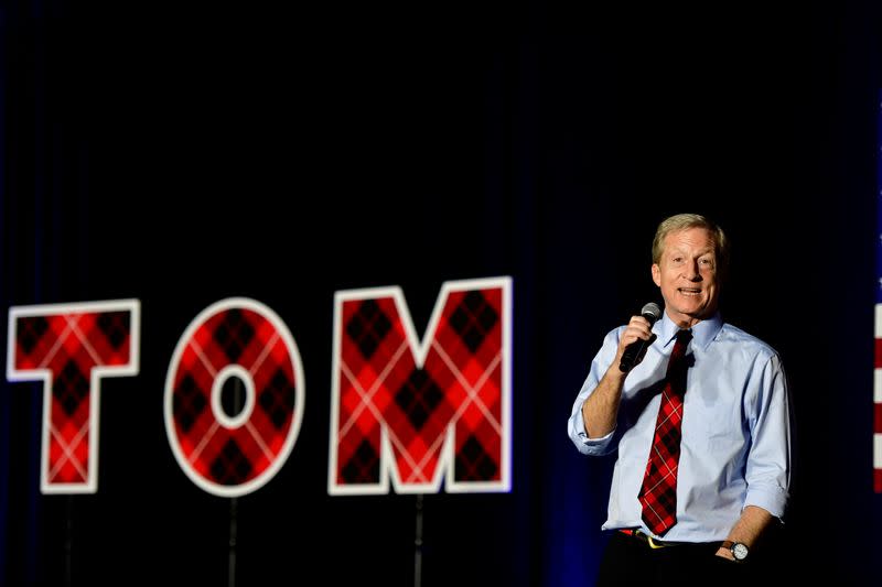 Democratic presidential candidate Tom Steyer holds a GOTV rally in Columbia