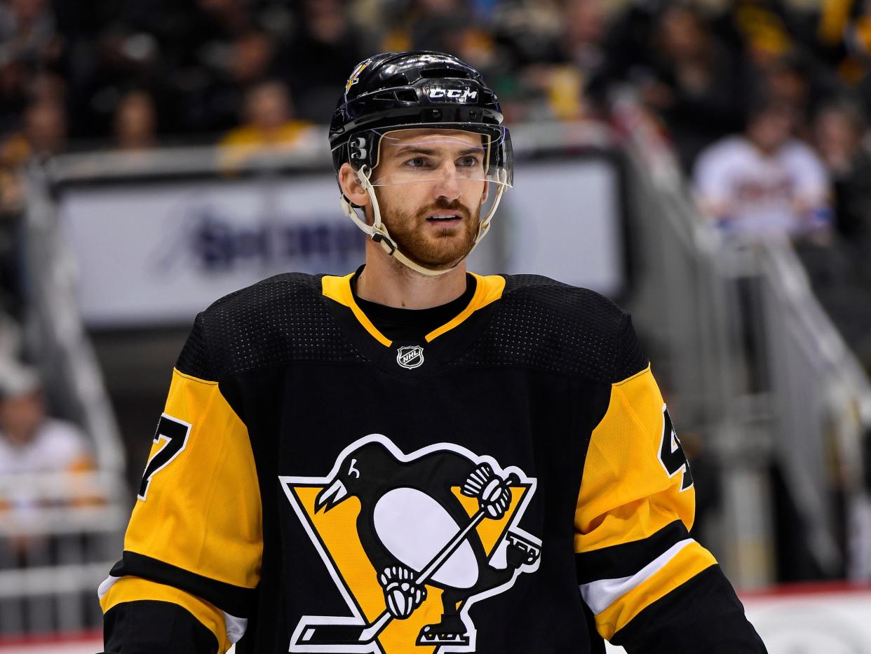 Adam Johnson played 13 games for the Pittsburgh Penguins over the 2018-19 and 2019-20 NHL seasons.