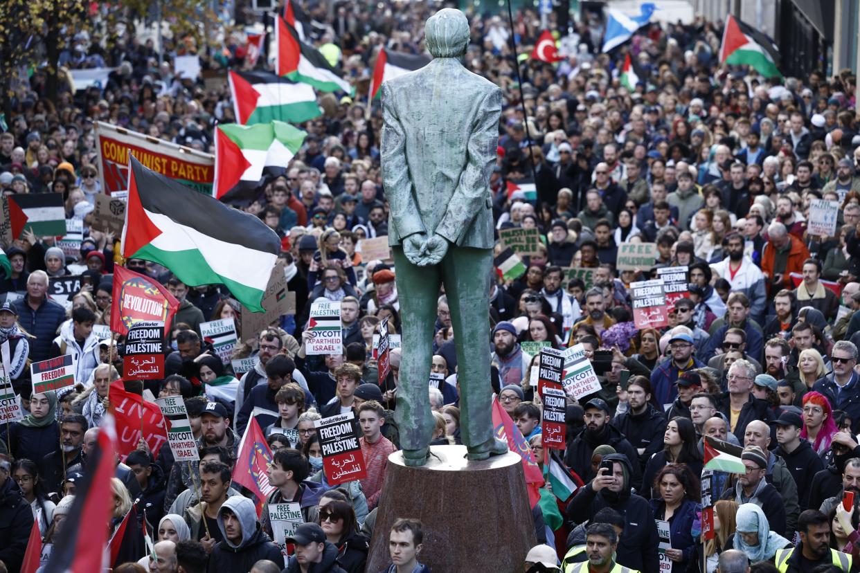 Protests are taking place across Glasgow, Dublin, Manchester and London in support of Palestine (Getty Images)