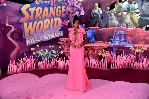 Union, wearing Valentino Haute Couture, at the L.A. premiere of "Strange World."<p>Photo: Alberto E. Rodriguez/Getty Images for Disney</p>