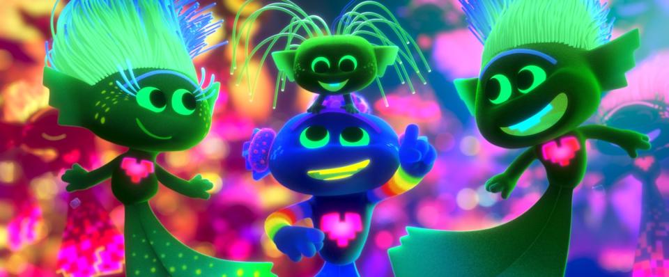 The techno trolls make an appearance in the movie "Trolls World Tour."