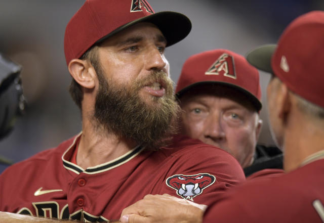 Diamondbacks' Madison Bumgarner ejected after staredown with umpire Dan  Bellino during sticky substance check