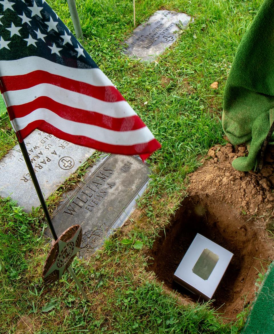 Final resting place for veteran, John Williams, at the Fairview Cemetery in Willow Grove, on Friday, May 27, 2022, as he is buried with his mother Evelyn Williams, who passesd away in 1984.