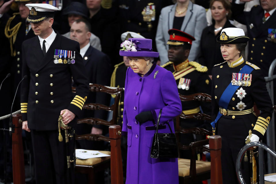 The Queen was one of the first to visit the warship. (PA)