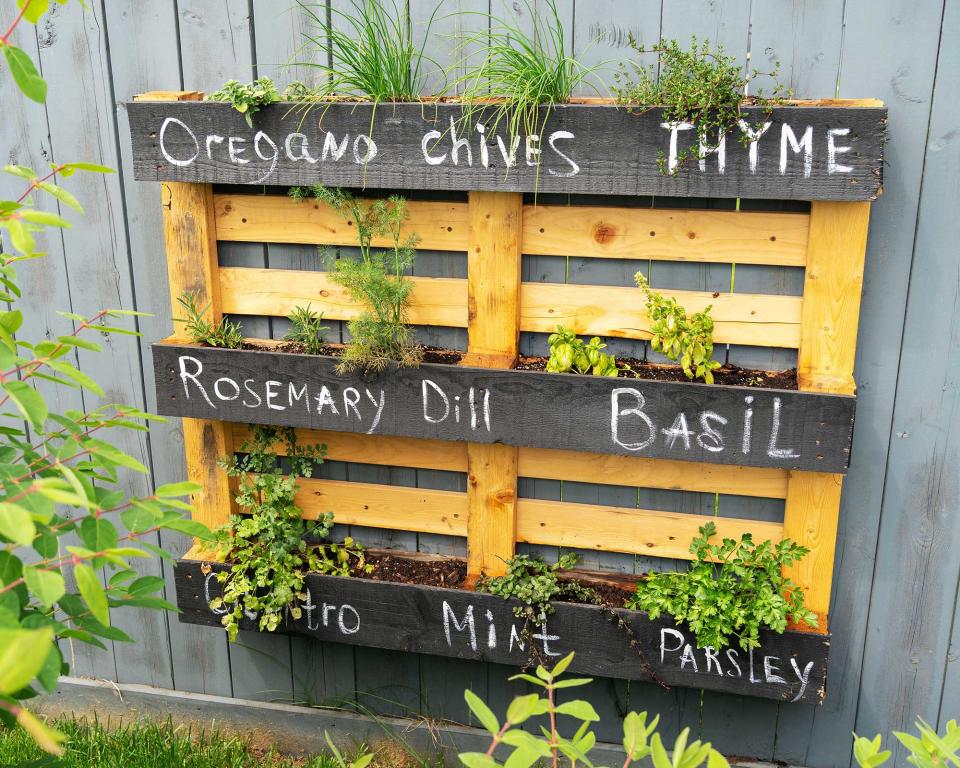 10. Turn thrifted pallets into useful planters