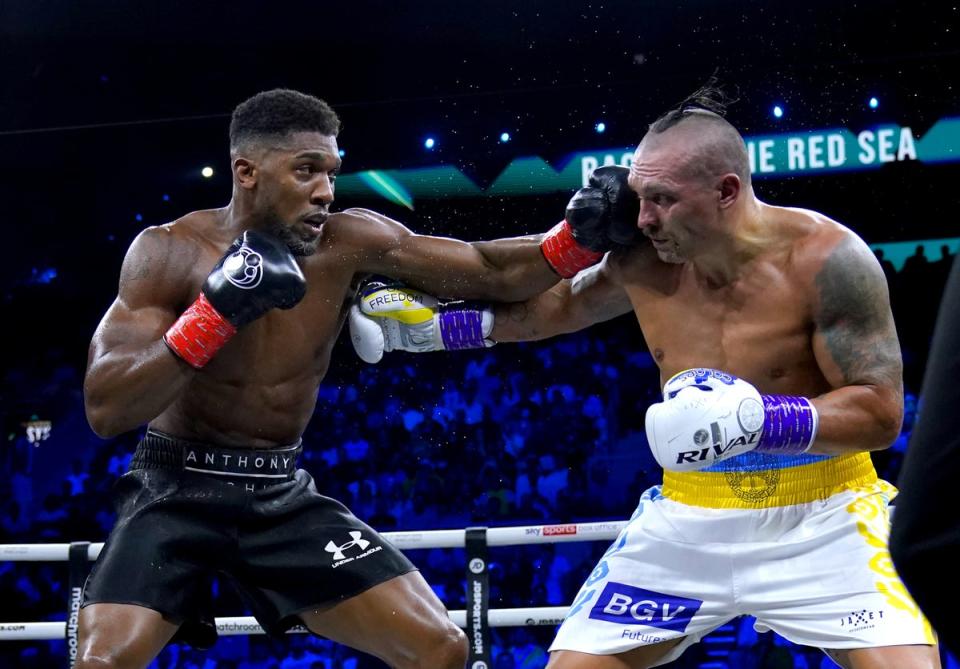 Joshua suffered points defeats by Usyk in 2021 and 2022 (the latter pictured) (PA Wire)