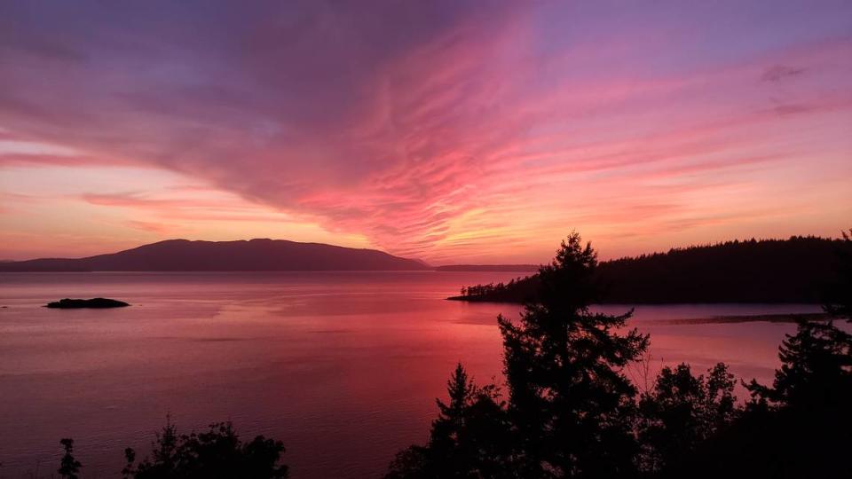 The sunset on Tuesday, Sept. 24, 2019, from Chuckanut Drive in Bellingham, Wash., was spectacular. It featured a wave cloud, which are rows of cirrocumulus and altocumulus clouds in an undulating pattern.