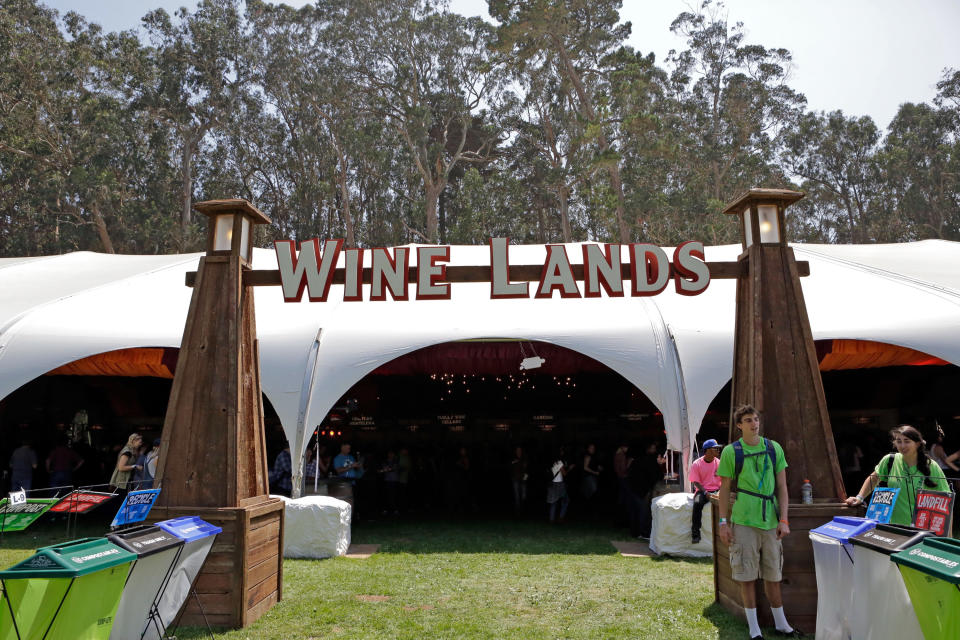Outside Lands' Wine Lands, where festival-goers could taste offerings from dozens of wineries.