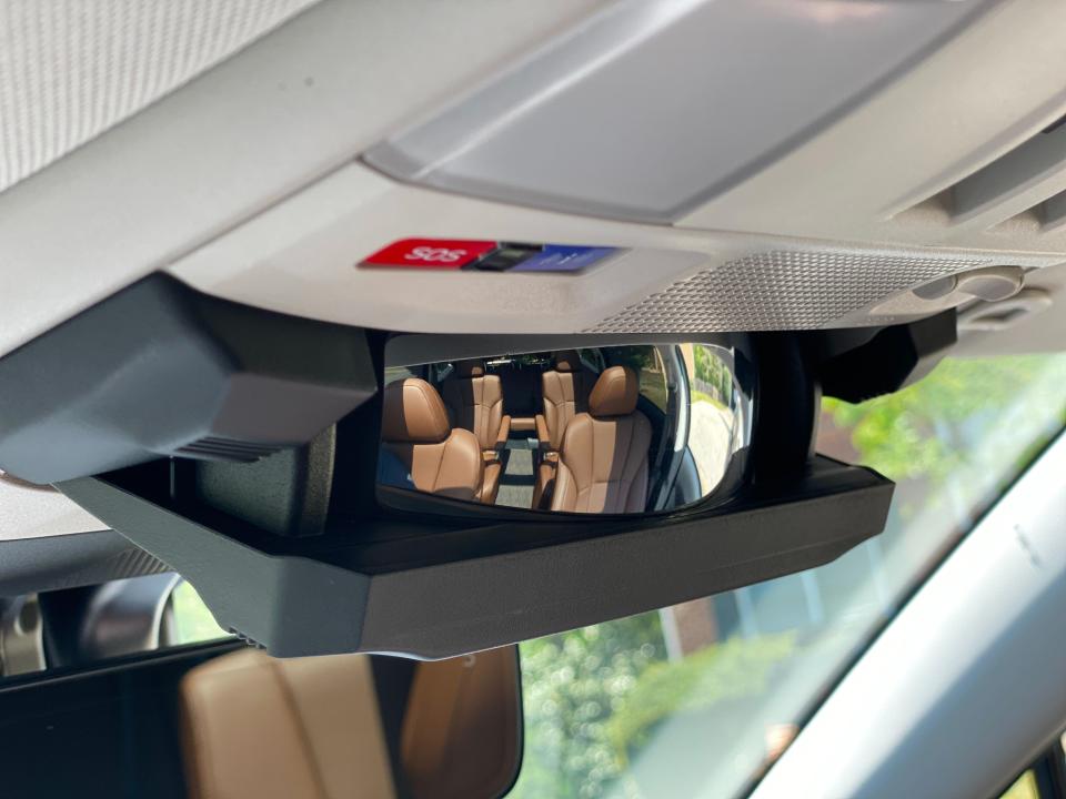 The Subaru Ascent's sunglass holder is equipped with a panoramic mirror.