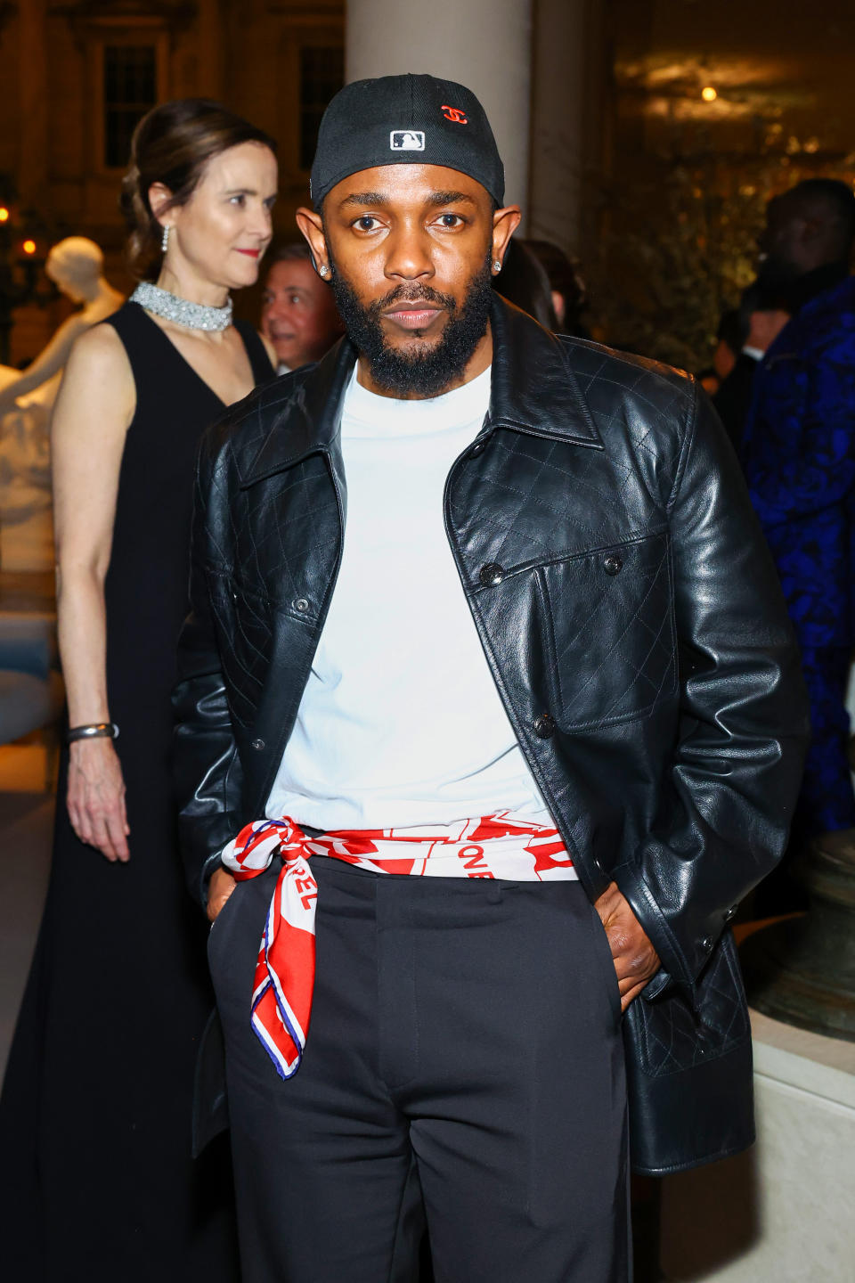 Kendrick Lamar Wearing Black Leather Jacket
