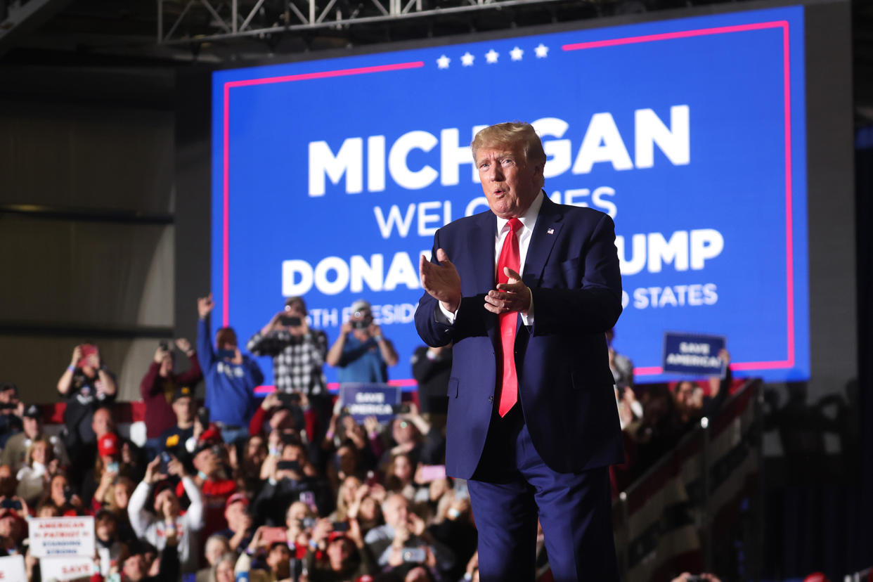 trump-gop-michigan.jpg Former President Trump Holds Campaign Rally With Michigan Political Candidates - Credit: Scott Olson/Getty Images