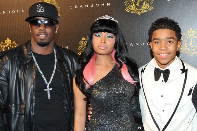 <p>Corkery, Richard/NY Daily News via Getty Images</p> Sean "Diddy" Combs, Nicki Minaj and Justin Combs at his Sweet 16