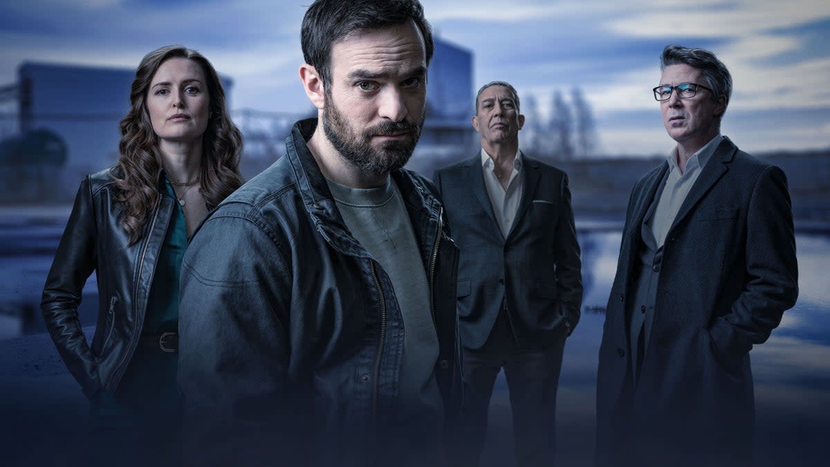 Clare Dunne, Charlie Cox, Ciarán Hinds, and Aidan Gillen in Kin series one (BBC/Headline Pictures (Kin) Limited)