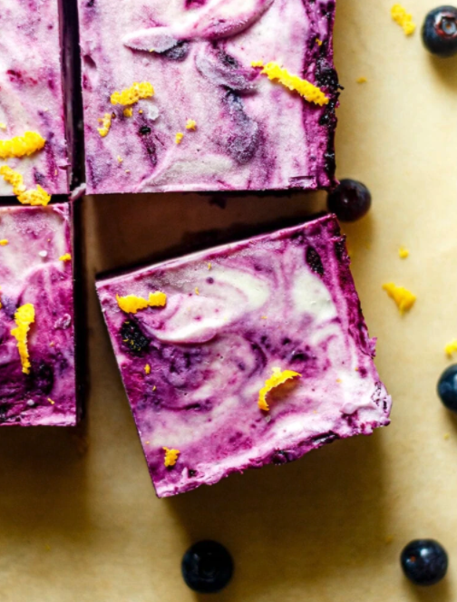 No-Bake Lemon Blueberry Cheesecake Bars