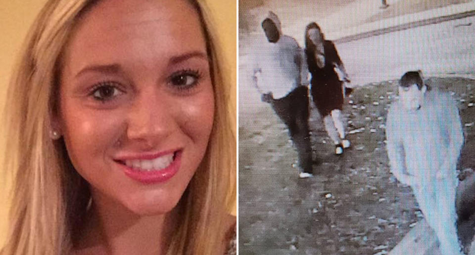 Savannah Spurlock, 22, was last seen leaving a bar in Kentucky with two men (right). Source: Facebook/ Missing Savannah and Richmond Police