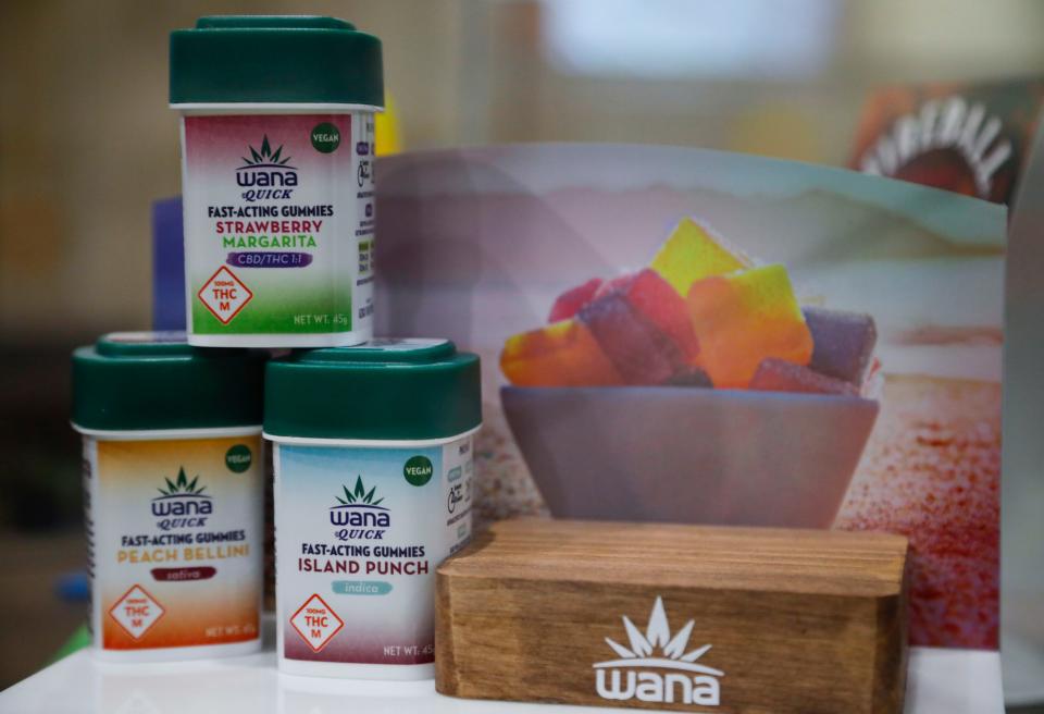 Marijuana infused gummies for sale at Greenlight Medical Marijuana Dispensary on North National Avenue on Thursday, Nov. 17, 2022.