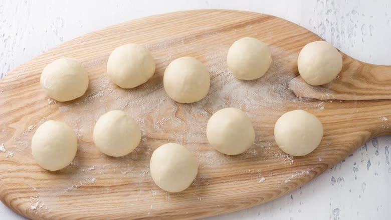 Balls of raw dough